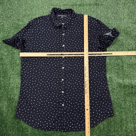 John Varvatos Button Up Shirt Men's Size XL Blue Short Sleeve Collared Slim - Picture 5 of 7